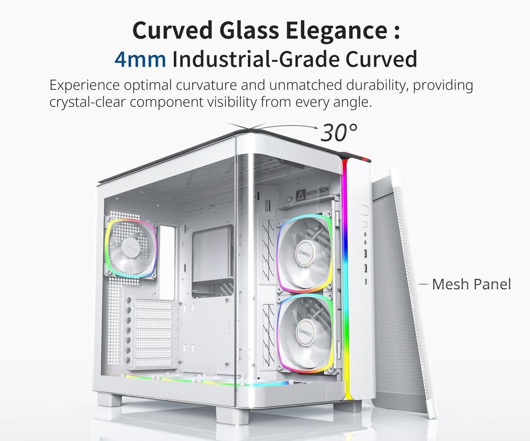 MONTECH KING 95 PRO (W).US KING 95 PRO (W) Dual-Chamber ATX Mid-Tower PC Gaming
