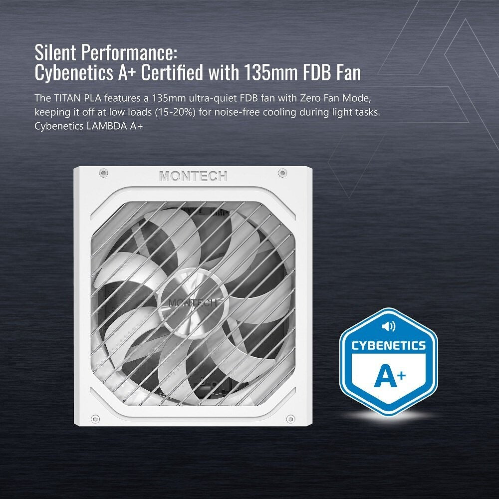 MONTECH TITANPLA1000WW TITAN PLA 1000W High-End ATX Gaming Power Supply 80 Plus
