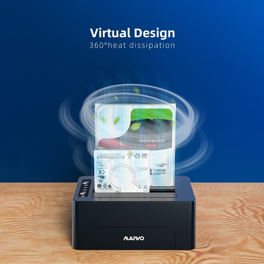 MAIWO K3082 2 Bays Docking Station for 2.5 inch/3.5 inch SATA HDD/SSD