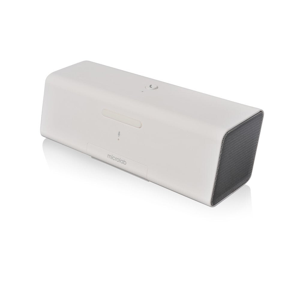 Microlab MD212WHITE Wireless Bluetooth Portable Stereo Speaker w/ Microphone