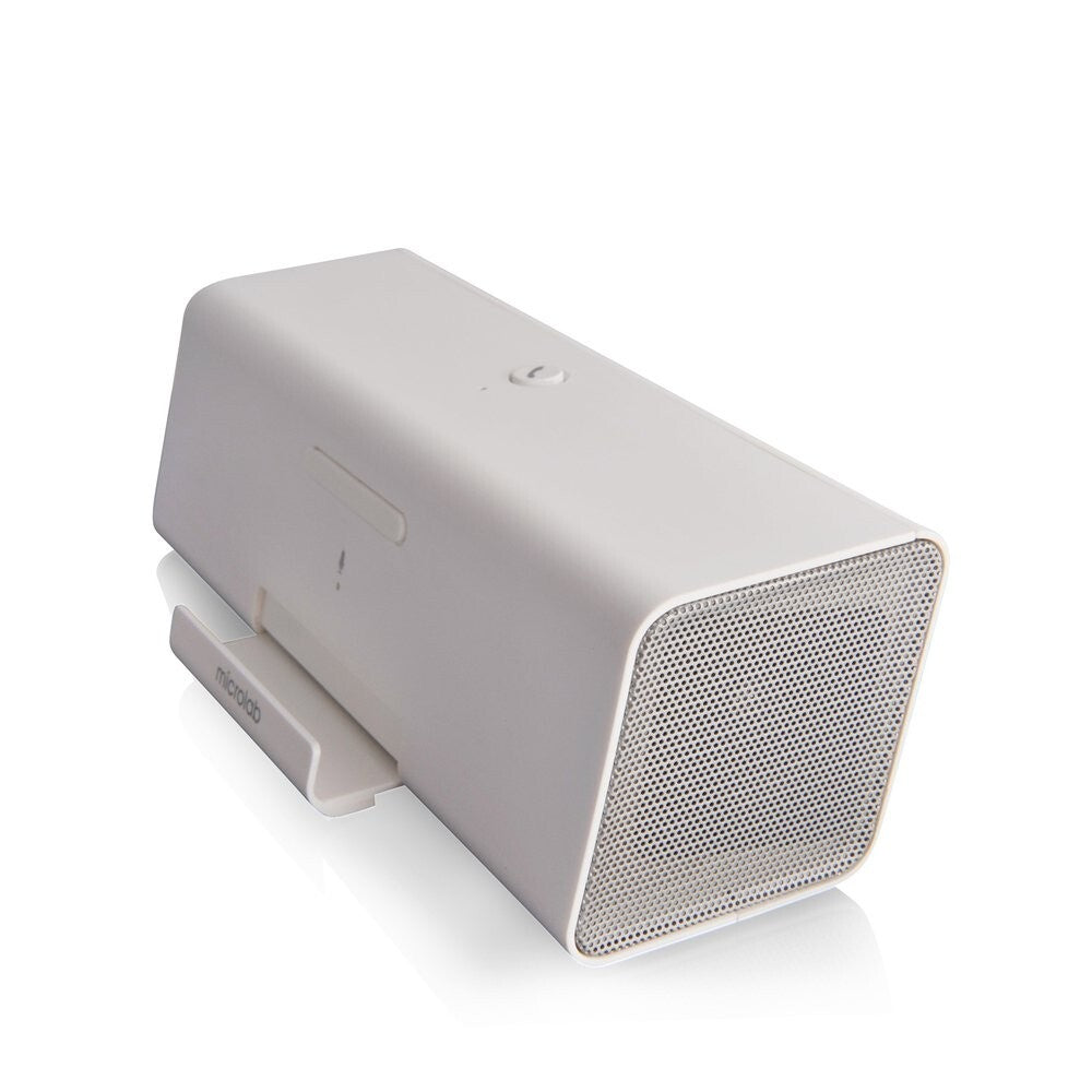 Microlab MD212WHITE Wireless Bluetooth Portable Stereo Speaker w/ Microphone