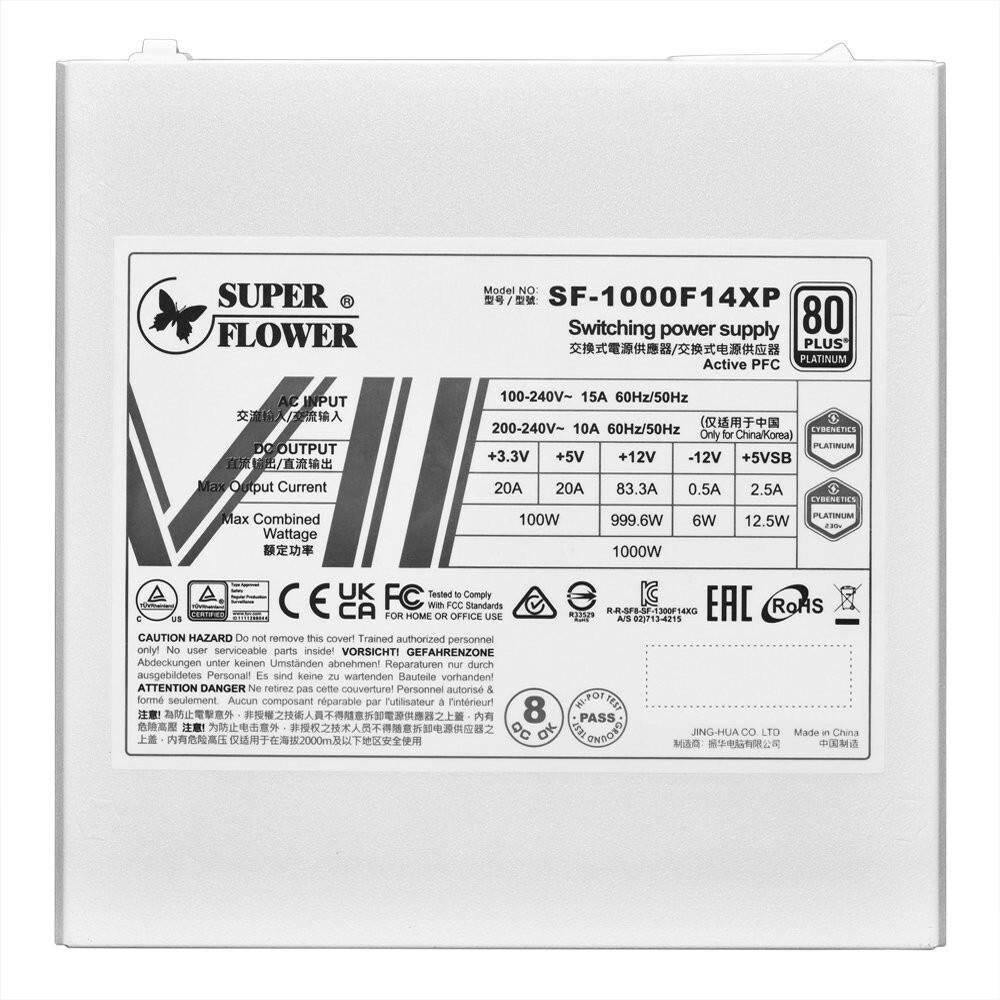 Super Flower SF-1000F14XP (WH) Leadex VII XP 1000W 80+ Platinum, Cybenetics