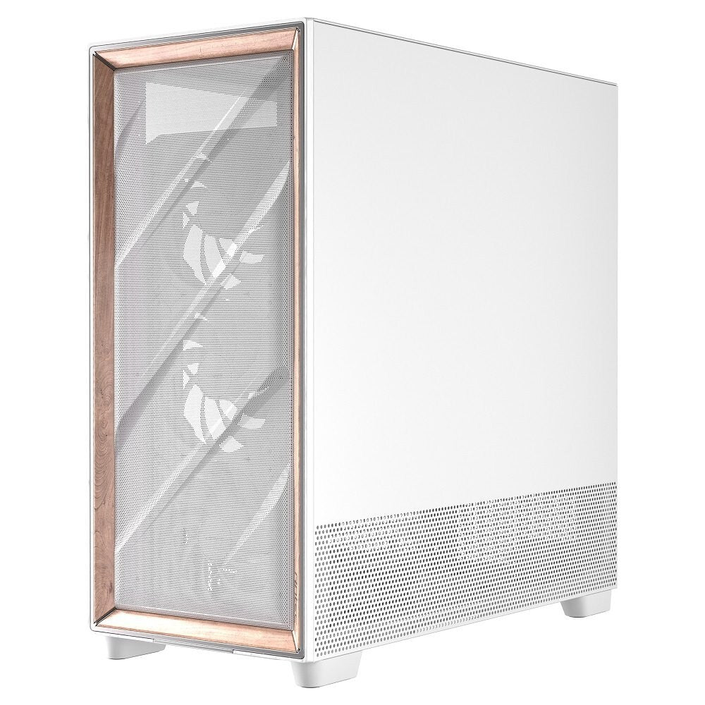Antec FLUX PRO WHITE 6 x PWM Fans Included, High-Airflow Front Panel With Walnut