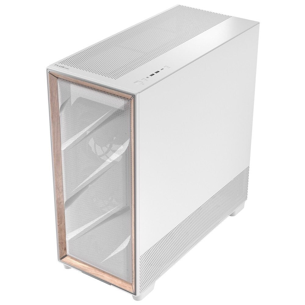 Antec FLUX PRO WHITE 6 x PWM Fans Included, High-Airflow Front Panel With Walnut