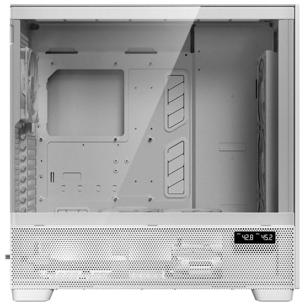 Antec FLUX PRO WHITE 6 x PWM Fans Included, High-Airflow Front Panel With Walnut