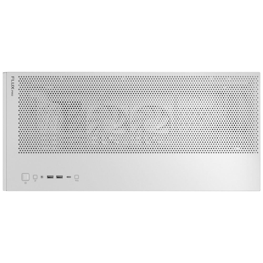 Antec FLUX PRO WHITE 6 x PWM Fans Included, High-Airflow Front Panel With Walnut