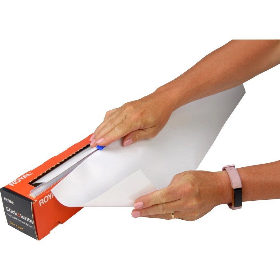 Royal 89411R WB220 Dry Erase White Surface Portable Classroom Board 24"x240"