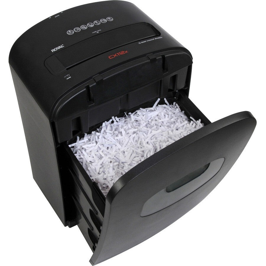 Royal 29186X 112MX Shredder Black Medium Duty Cross Cut 12 Per Pass Paper/CC/CD