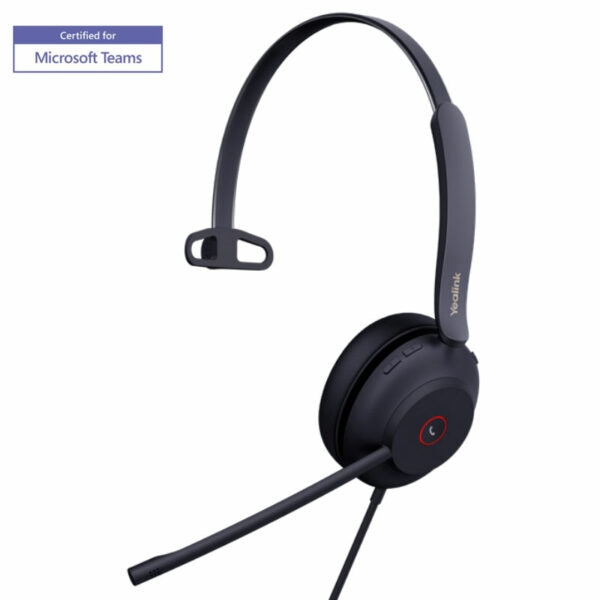 Yealink 1308142 UH37 Mono MS Teams USB-C/A Wired Headset Black