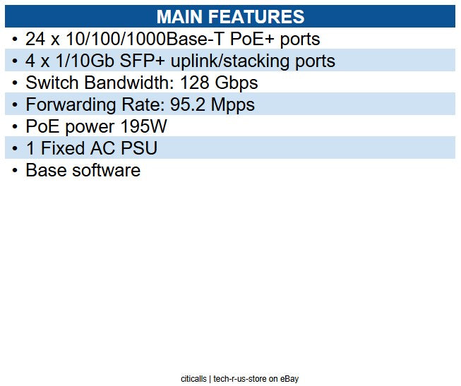 Extreme Networks 4220-24P-4X 4220 24 port stackable switch (195W POE)