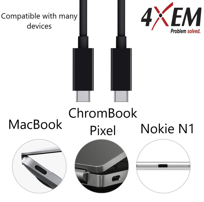4Xem 4X25WCHARGEKIT6B 25W 6FT USB-C Mobile Charging Kit - 25W USB-C Charger
