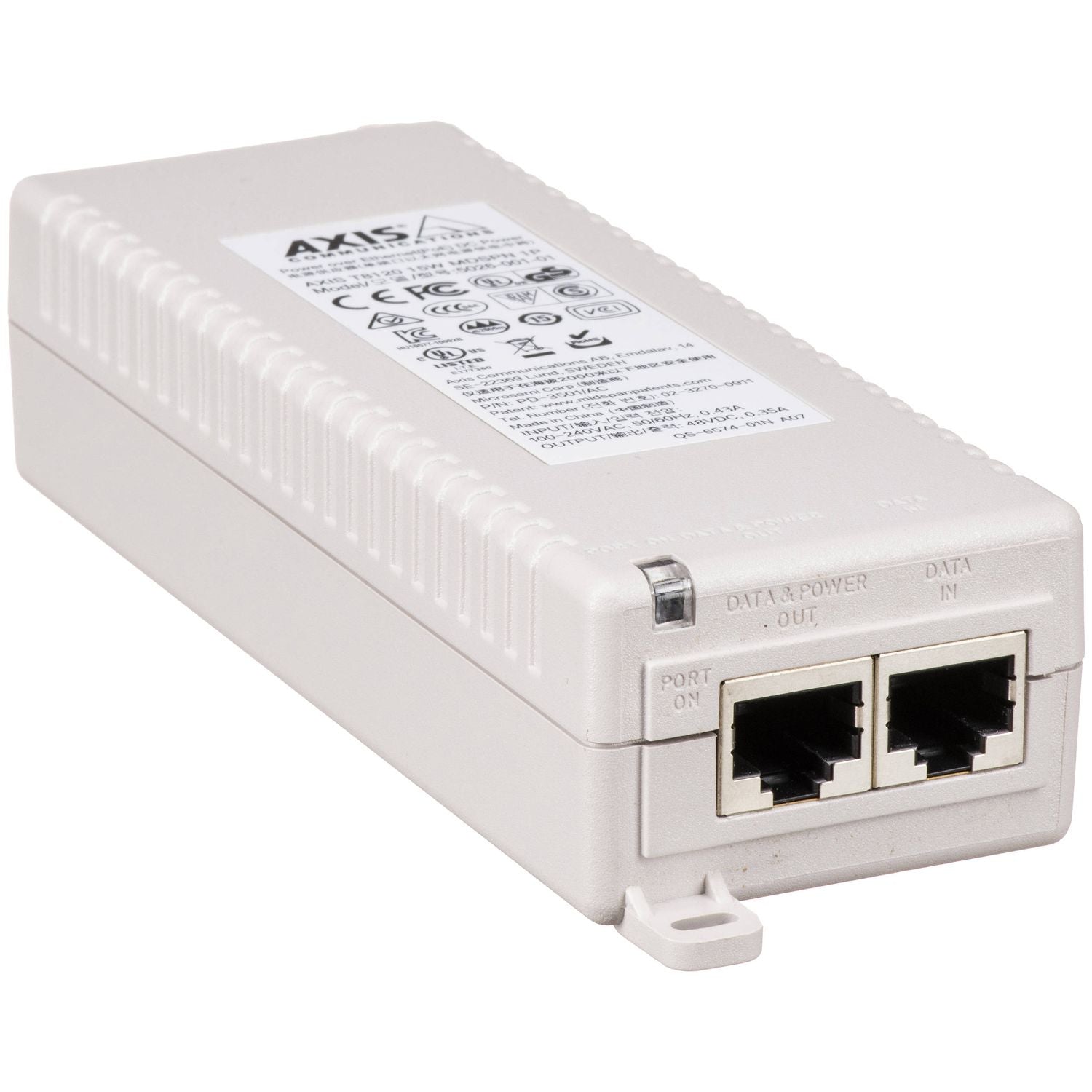 AXIS 5026-204 T8120 Midspan 15 W 1-Port - 110 V AC, 220 V AC Input