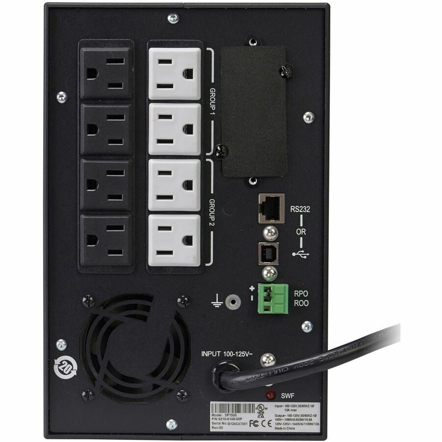 Eaton 5P1500 5P 1440VA 1100W 120V Line-Interactive UPS, 5-15P, 8x 5-15R Outlets
