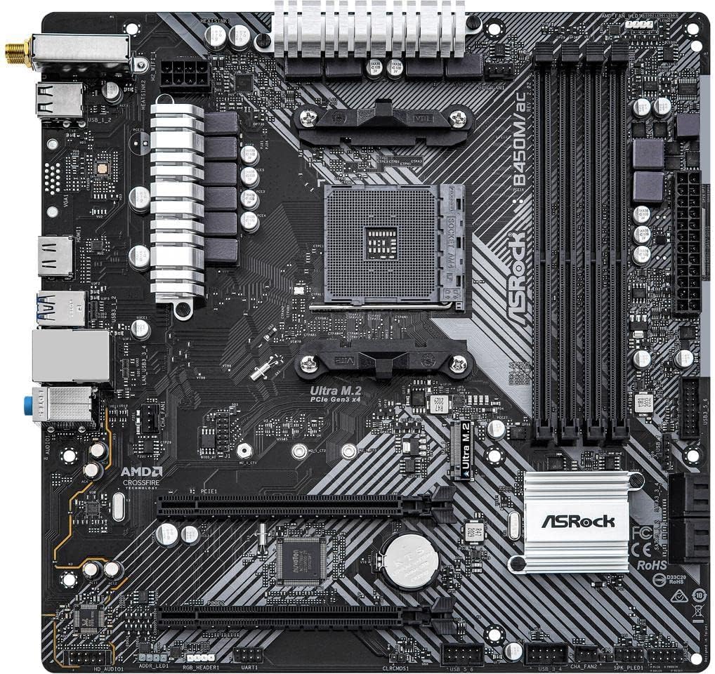 ASRock B450M/AC R2.0 Motherboard - micro ATX - Socket AM4 - AMD B450 Chipset