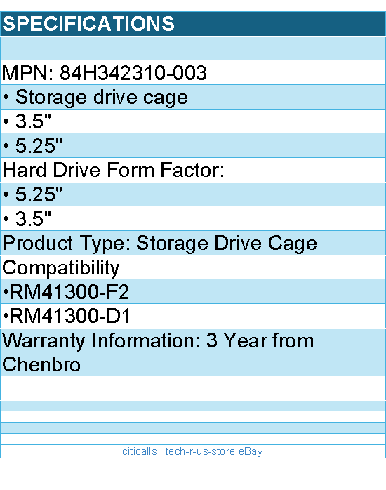 CHENBRO 84H342310-003 3.5/5.25inch Hard Drive Cage