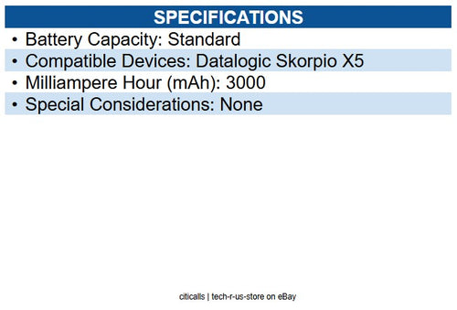 Datalogic 91ACC0092 Battery for Mobile Computer - Battery Rechargeable