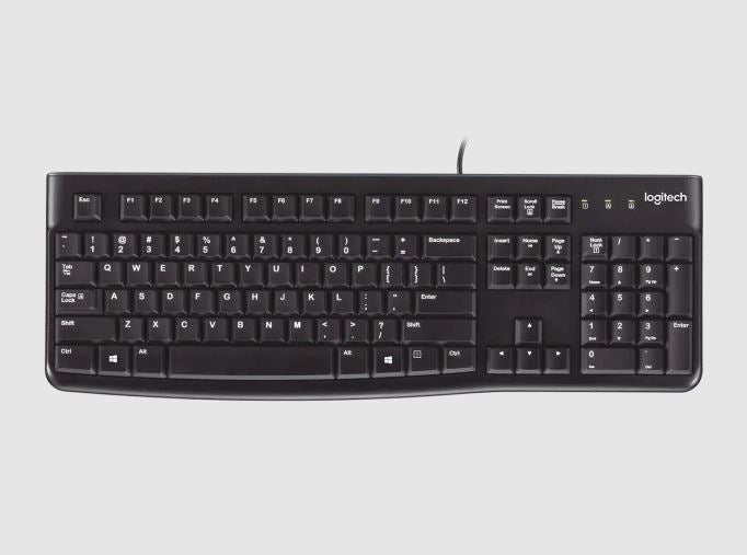 Logitech 920-002478 K120 Plug-and-Play USB Keyboard - 4.92 ft - Black