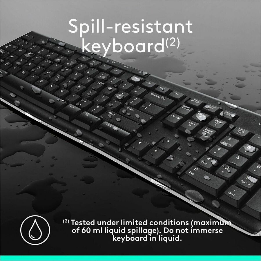 Logitech 920-004536 Keyboard Mouse Wireless Combo MK270 2.4GHz Black Retail