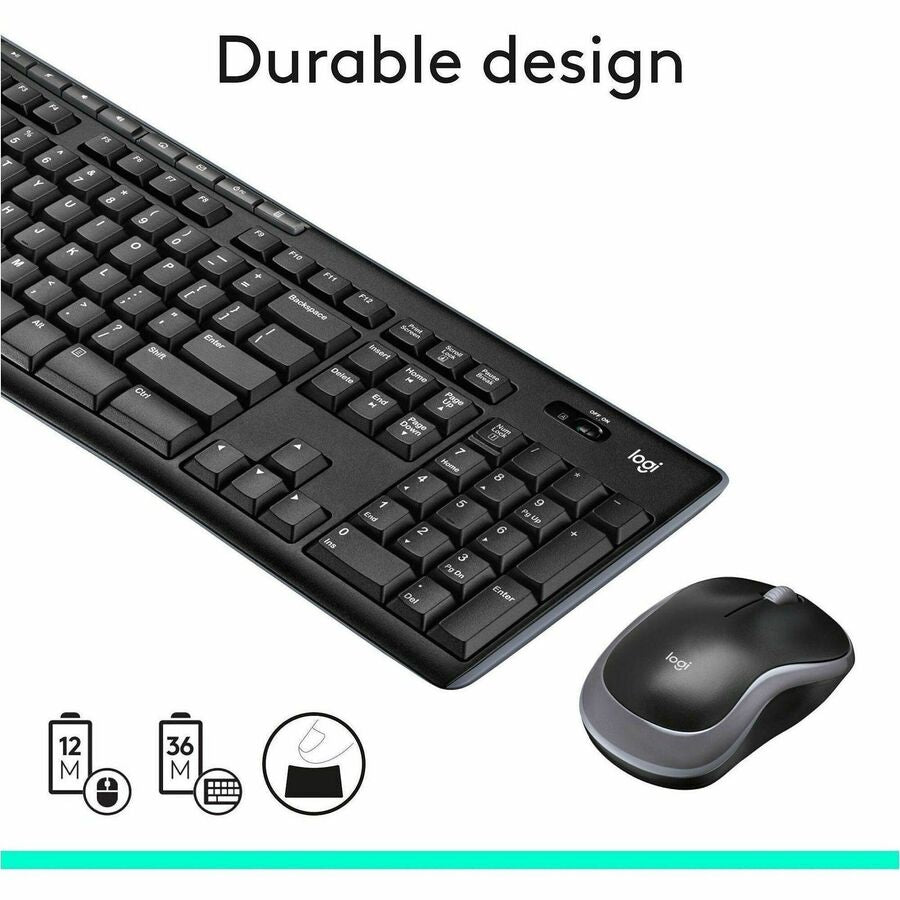 Logitech 920-004536 Keyboard Mouse Wireless Combo MK270 2.4GHz Black Retail