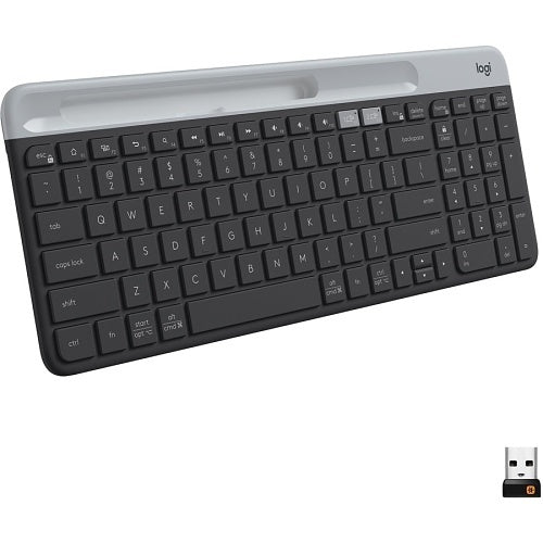 Logitech 920-011479 K585 Multi-Device Slim Wireless Keyboard, Built-in Cradle