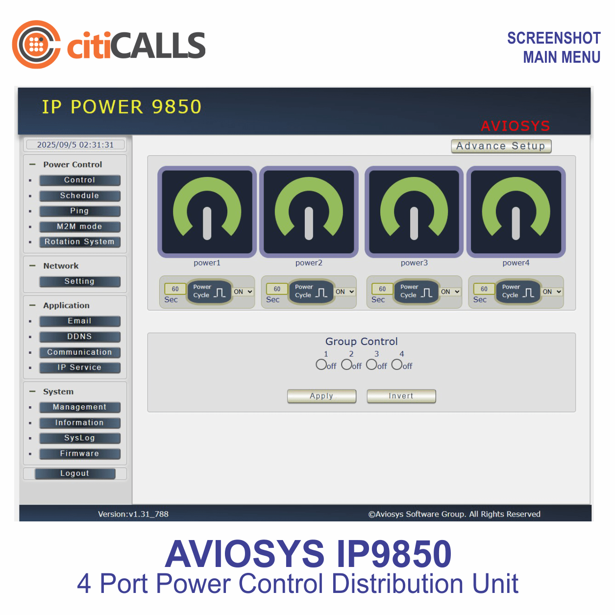Aviosys IP9850 4 Port Web Pro Power Controller Switch w Auto-Ping Remote Reboot