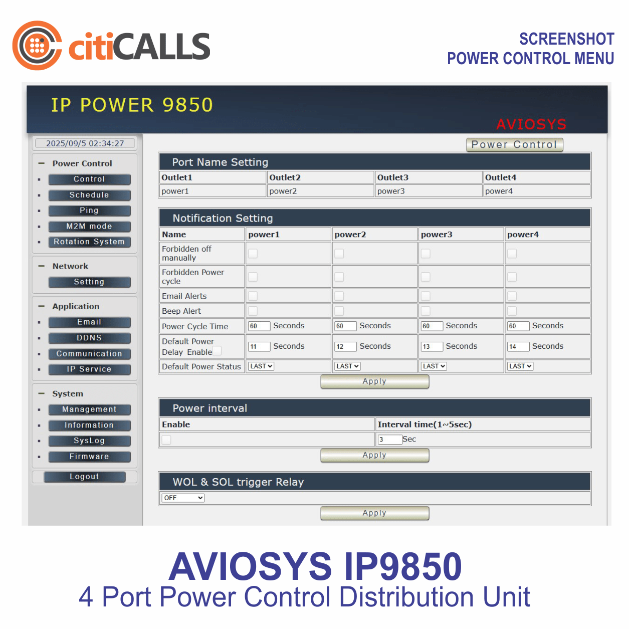 Aviosys IP9850 4 Port Web Pro Power Controller Switch w Auto-Ping Remote Reboot