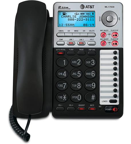 AT&T ML17939 2-Line Corded Telephone System Caller ID/Call Waiting Answering