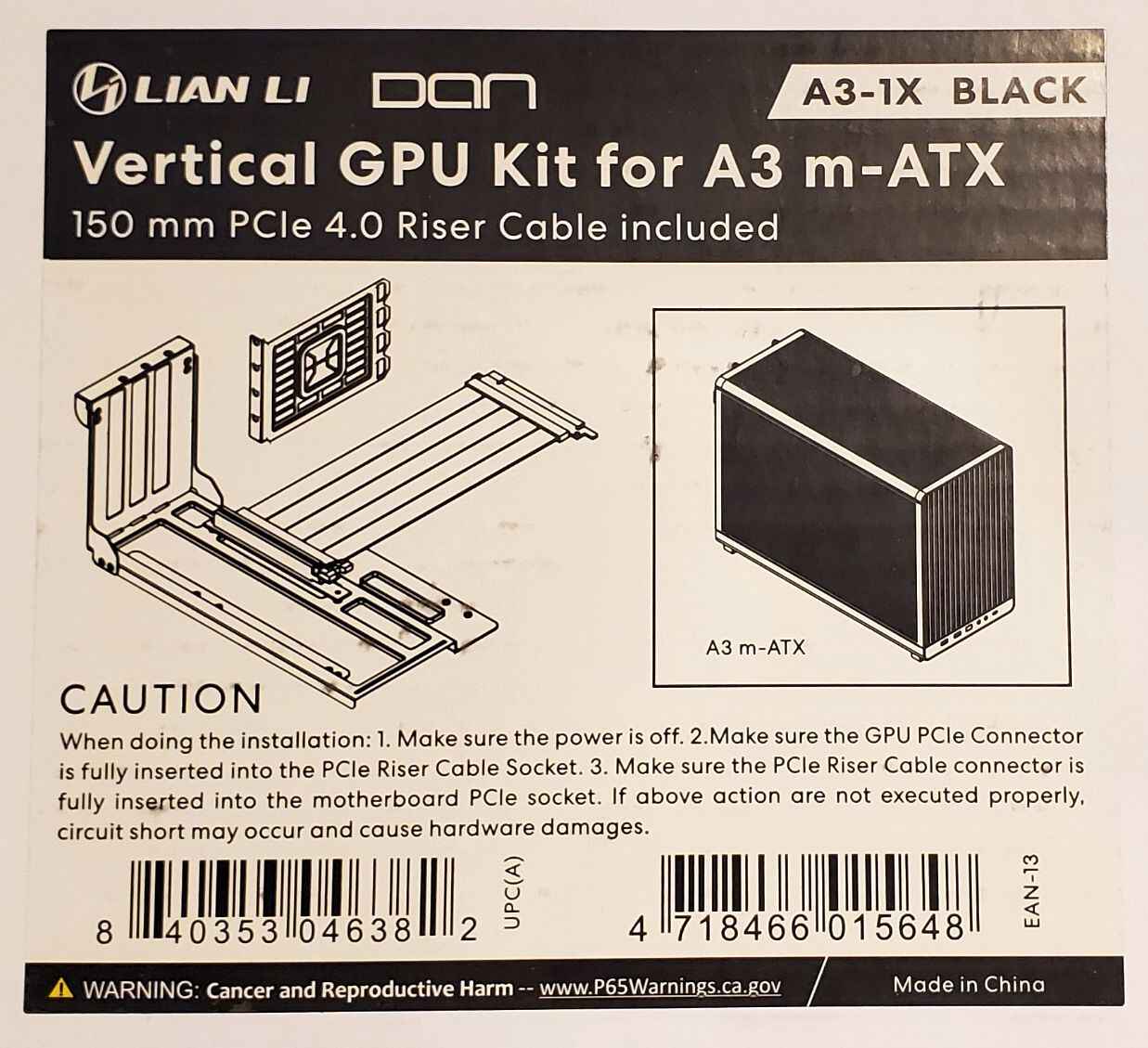 Lian-Li A3-1X Accessory Optional Vertical Kit for A3-mATX Black Retail