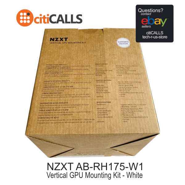 NZXT AB-RH175-W1 Vertical GPU Mounting Kit Bracket & PCIe Riser Cable White