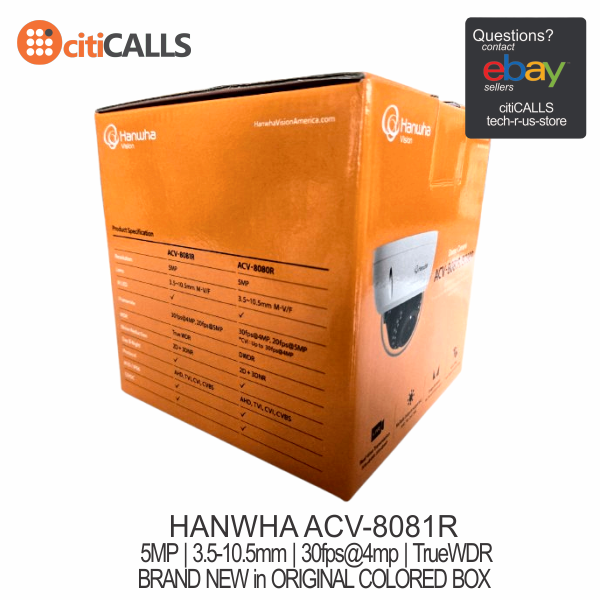 Hanwha ACV-8081R 5MP Analog HD Vandal Dome Camera