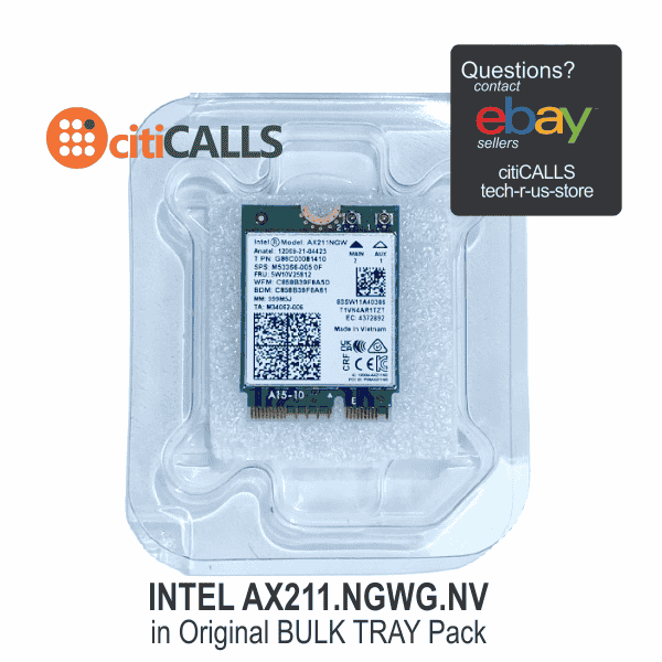Intel AX211.NGWG.NV Wi-Fi 6E AX211 (Gig+) 2230 2x2 AX R2 (6GHz)+BT No vPro