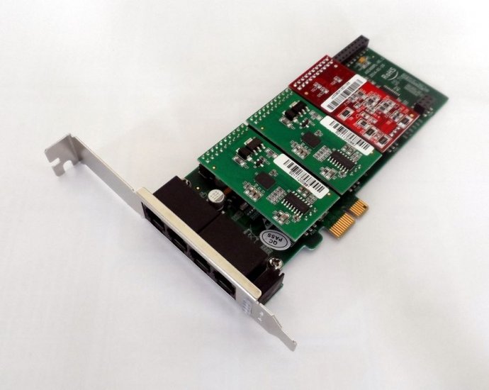 Atcom AXE400P-21 4 Port Analog PCI-E Asterisk Card with 2 FXS 1 FXO