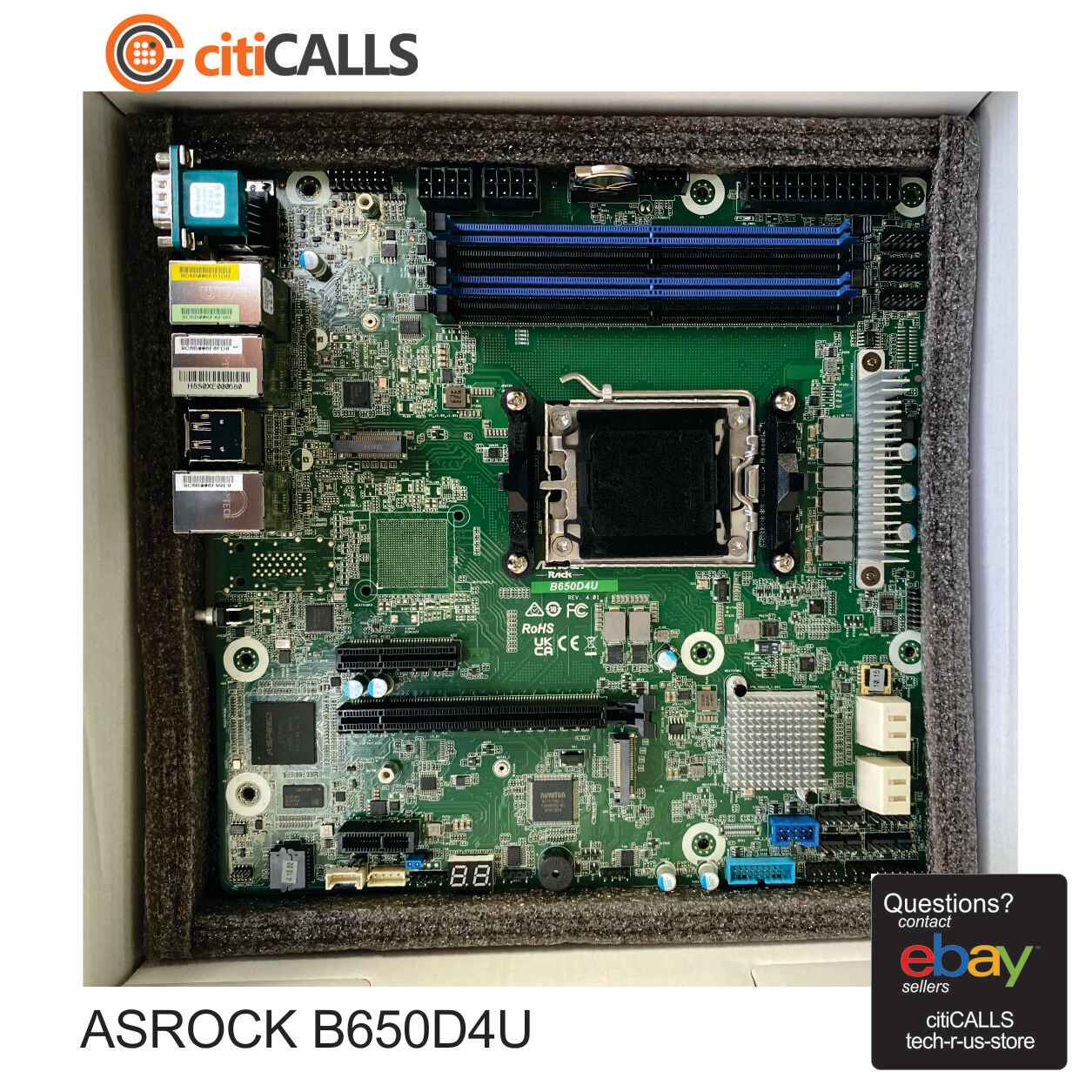 ASRock B650D4U MB B650E AMD EPYC 4004 Ryzen 9/8/7000 AM5 DDR5 Micro-ATX M.2