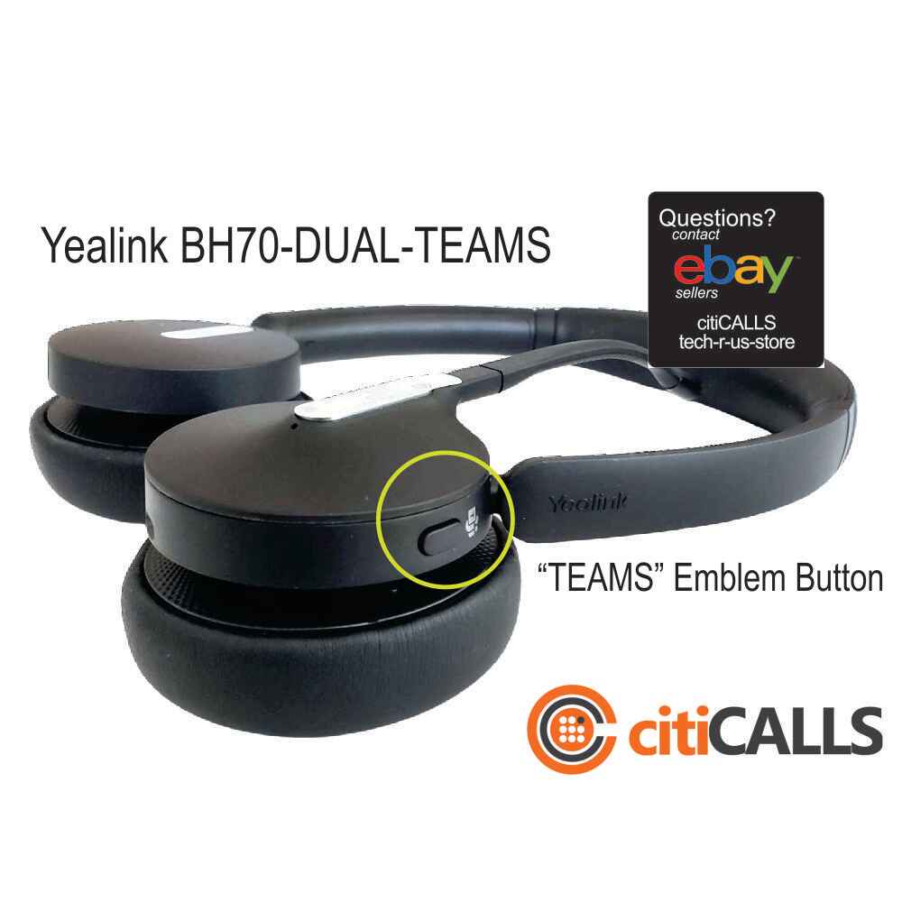 Yealink BH70-DUAL-TEAMS-USB-A 1208663 Stereo All Day Wireless Bluetooth Headset