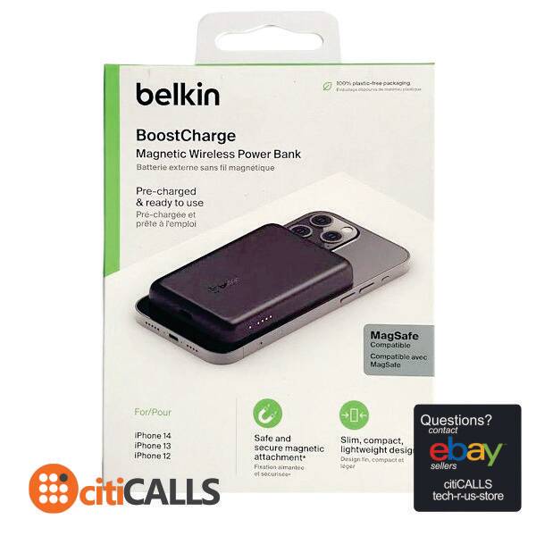 Belkin BPD002BTBK 2500mAh Magnetic Wireless Power Bank Apple Iphone Compatible