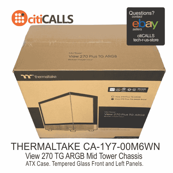Thermaltake CA-1Y7-00M6WN-01 View 270 Plus TG ARGB Snow Mid Tower ATX Chassis