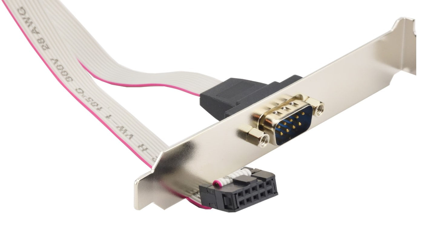 Supermicro CBL-0010L 9-pin Serial Port Cable w Low-Profile Bracket - DB-9 Male