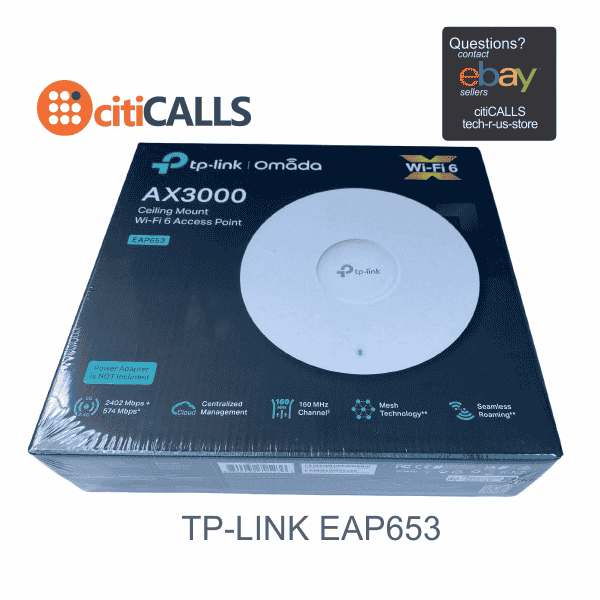 TP-Link EAP653 Omada AX3000 Ceiling Mount WiFi 6 Access Point PoE Ready 2.4/5GHz
