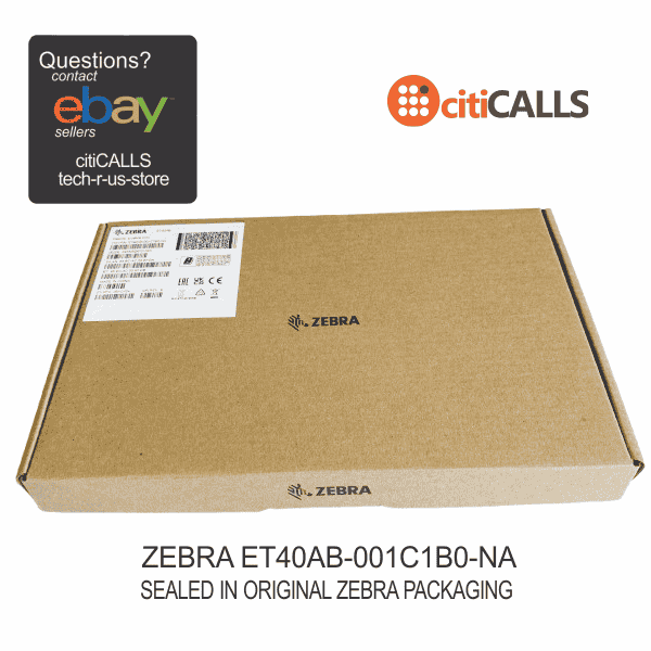 Zebra ET40AB-001C1B0-NA 10.1" ET40 WUXGA Rugged Tablet 4GB 64GB WiFi 5G NFC CAM