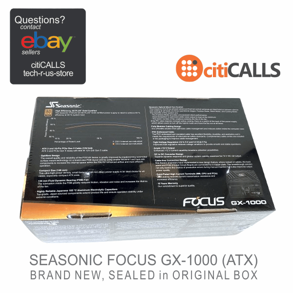 Seasonic FOCUS GX-1000 (ATX3) 1000W - 80+ Gold - Full-Modular - ATX Form Factor