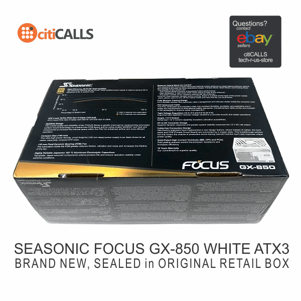 Seasonic FOCUS GX-850 WHITE ATX3 850W 80+ Gold Full-Modular, Fan Control