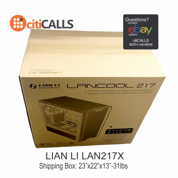 Lian-Li LAN217X Computer Case - mid-tower Steel 4mm TG Wood Black Retail