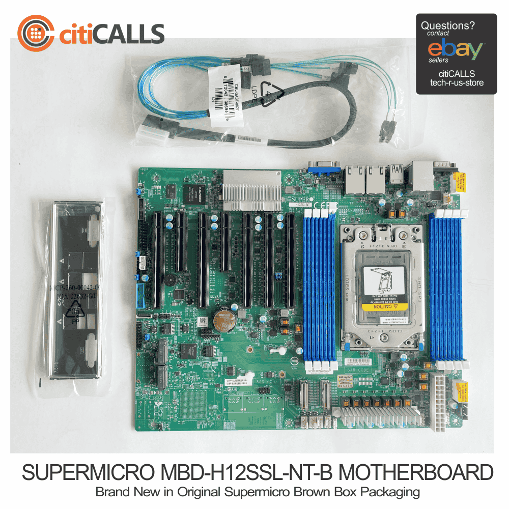 Supermicro MBD-H12SSL-NT-B SP3 AMD EPYC7002 ECC-DDR4 PCIE M.2 2280 2x10G-ETH