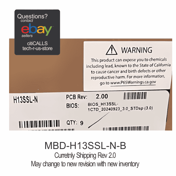 Supermicro MBD-H13SSL-N-B Motherboard SoC H13 AMD EPYC UP SP5 upto 256GB DDR5