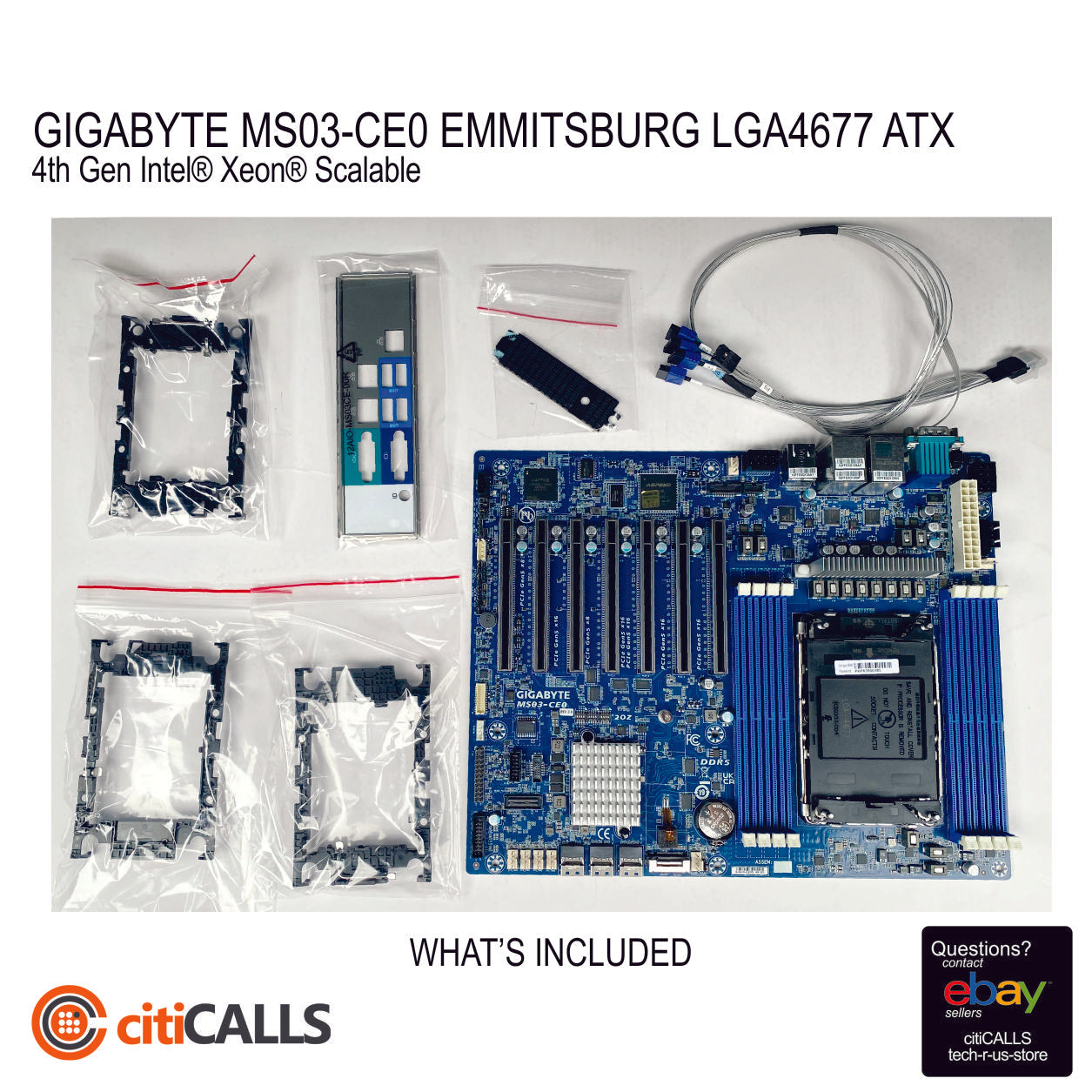 Gigabyte MS03-CE0 Motherboard Emmitsburg Xeon LGA4677 DDR5 ATX Brown Box