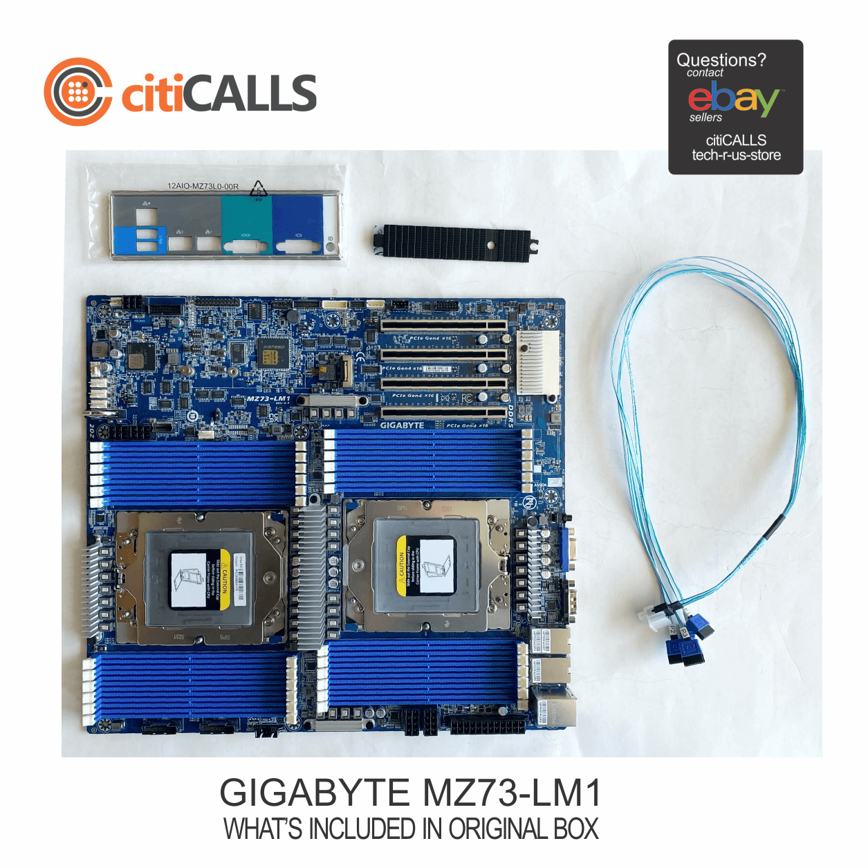 Gigabyte MZ73-LM1 Motherboard - SoC AMD EPYC9004 LGA6096 Max128GB DDR5 E-ATX