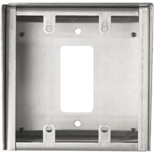 Aiphone SBX-2G/A Surface Mount Box for 2-Gang Sub Stations, Stainless Steel