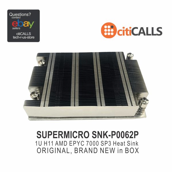Supermicro Fan SNK-P0062P 1U H11 AMD EPYC 7000 SP3 CPU Heat Sink Brown Box