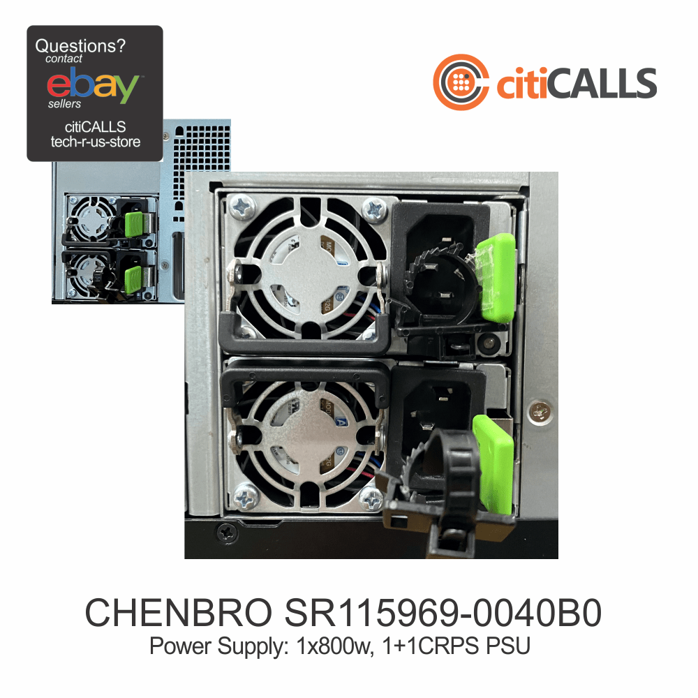Chenbro SR11569-0040B0 SERVER 4-Bay internal HDD cage 800W Black Brown Box