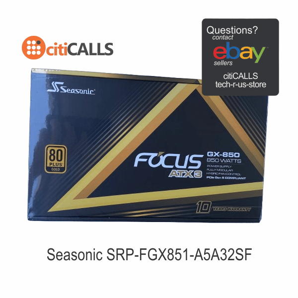 Seasonic SRP-FGX851-A5A32SF FOCUS V4 850W GX850 80+ Gold ATX Fully Modular Power